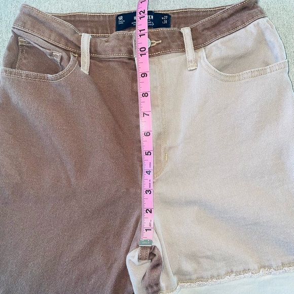 Hollister Brown Patchwork Ultra High Rise Dad Jean Straight Leg Size 5, 27 - Picture 8 of 11